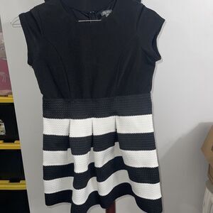 girls LILY ROSE FANCY DRESS black ivory COCKTAIL PARTY short sleeve SIZE 16 Mm55